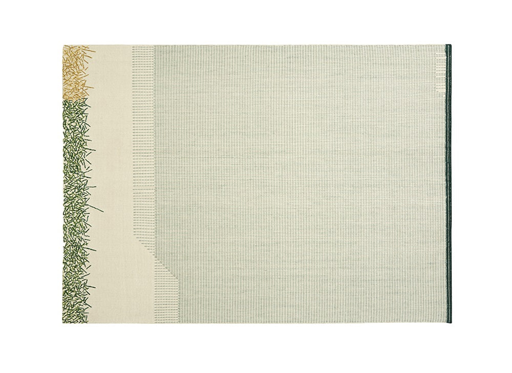 Backstitch Busy Rug Rug Gan Green 5’7" x 7’11" 