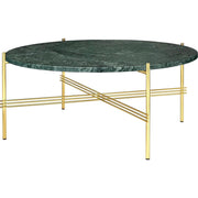 TS Round Coffee Table - Marble Top Tables Gubi Brass Green Guatemala Marble Medium: Dia 31.5"