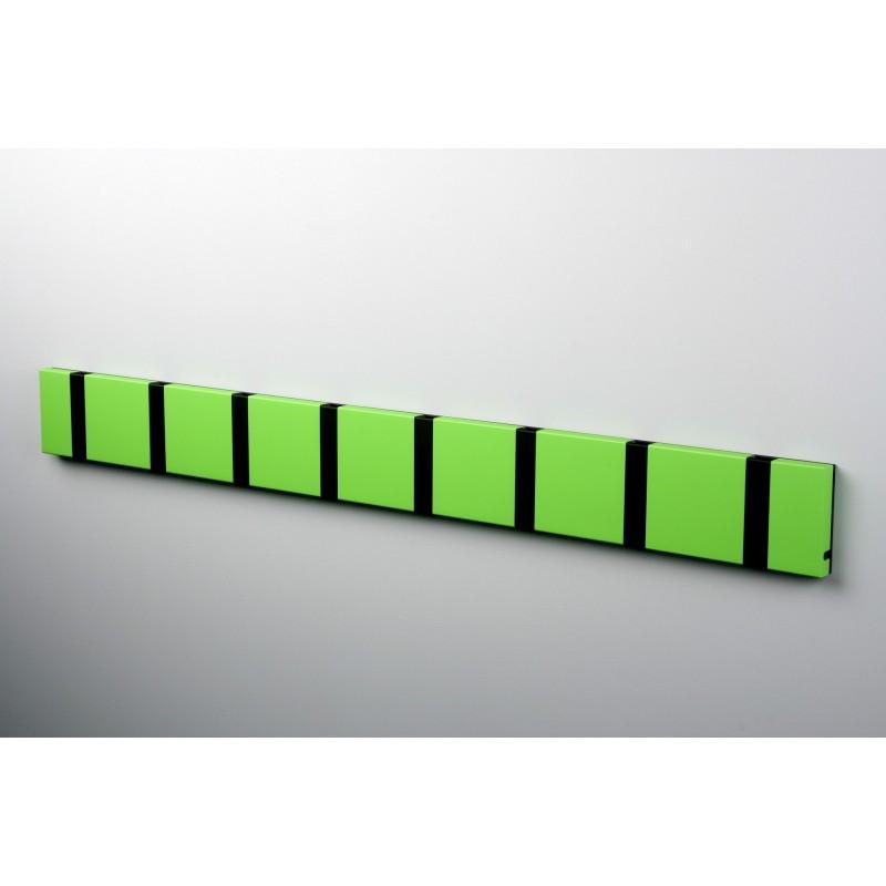 Knax Horizontal Colored Coat Hook Coat Hooks Loca 8 hooks Black Green lime