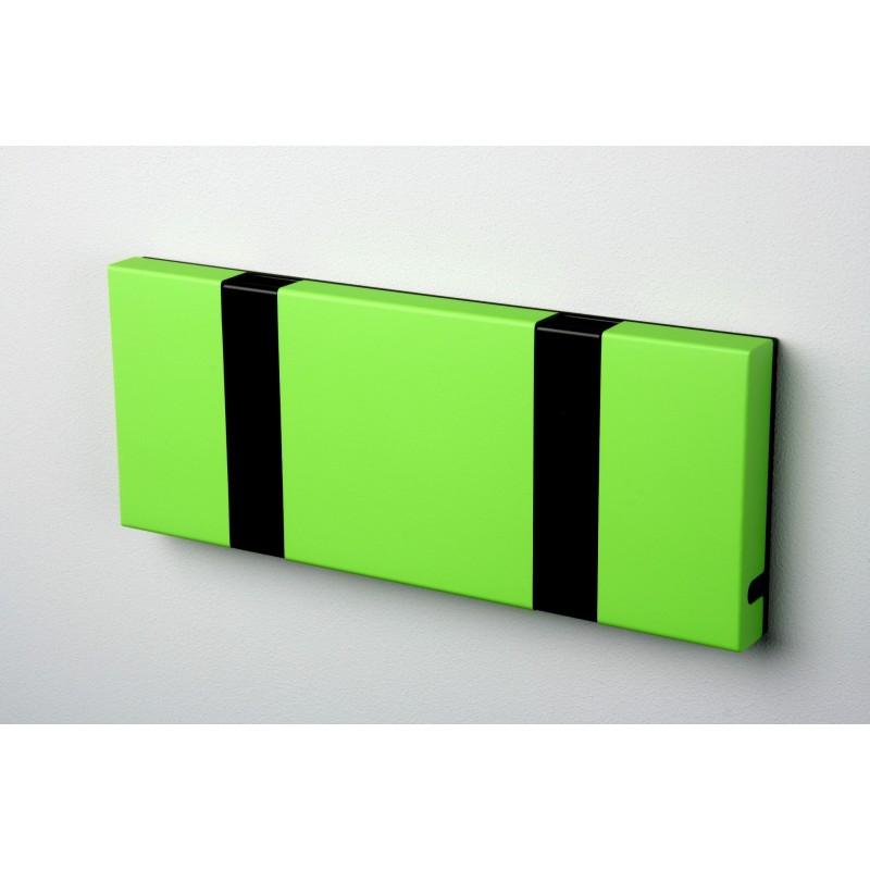 Knax Horizontal Colored Coat Hook Coat Hooks Loca 2 hooks Black Green lime