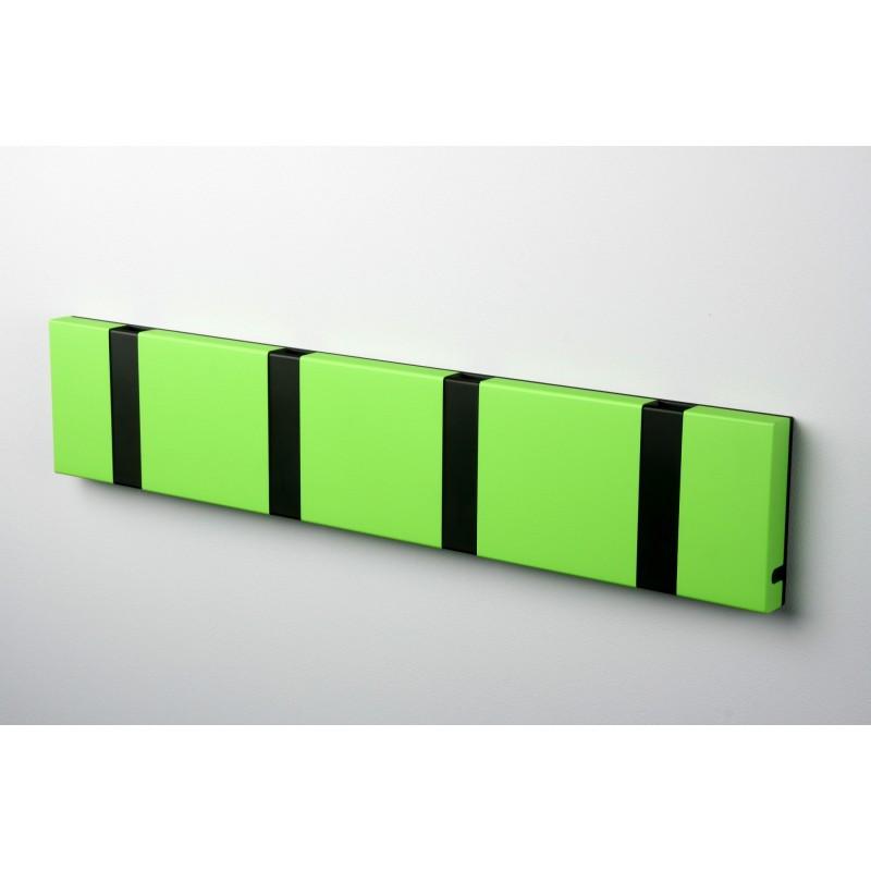 Knax Horizontal Colored Coat Hook Coat Hooks Loca 4 hooks Black Green lime