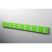 Knax Horizontal Colored Coat Hook Coat Hooks Loca 8 hooks Aluminum Green lime