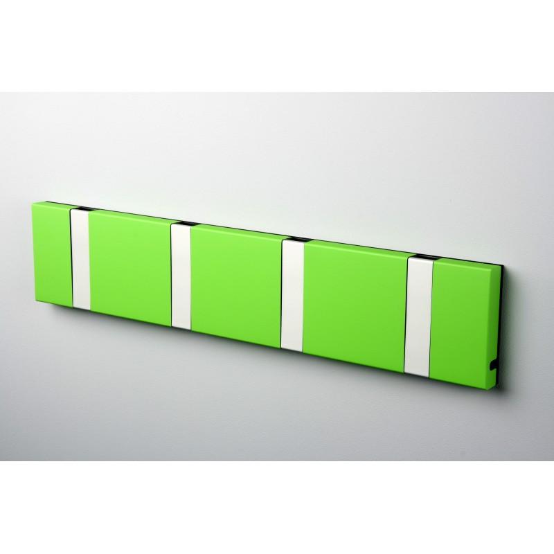 Knax Horizontal Colored Coat Hook Coat Hooks Loca 4 hooks Aluminum Green lime