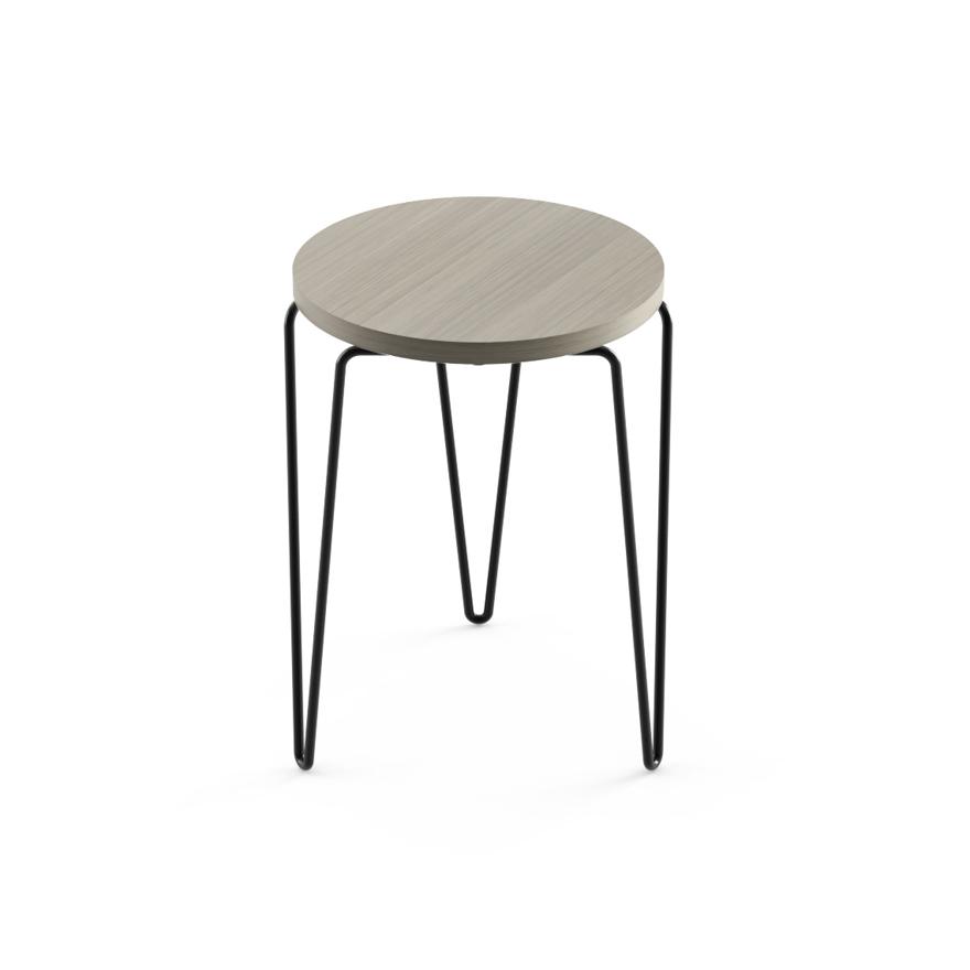 Florence Knoll Hairpin Stacking Table table Knoll Grey Ash black powder-coat base 