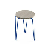 Florence Knoll Hairpin Stacking Table table Knoll Grey Ash blue powder-coat base 