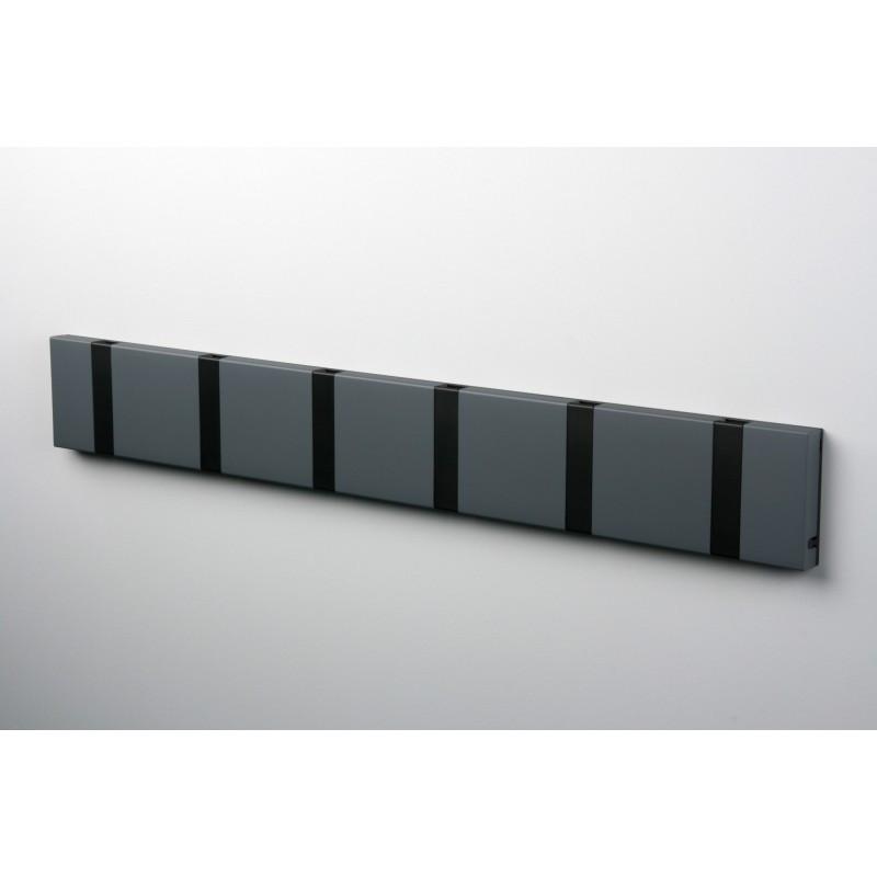 Knax Horizontal Colored Coat Hook Coat Hooks Loca 6 hooks Black Anthracite Grey