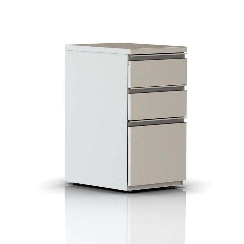 Tu W-Pull Freestanding Pedestal storage herman miller Box/Box/File + $10.00 Warm Grey Neutral Suface Finish Raised Height