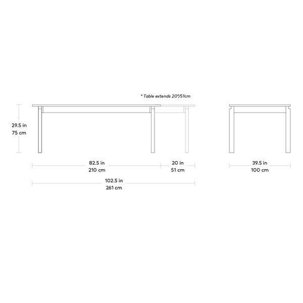 Annex Extendable Dining Table Dining Tables Gus Modern 