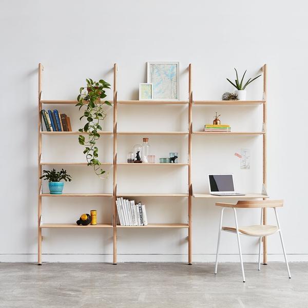 Branch-1 Shelving Unit w/ Desk Shelves Gus Modern 