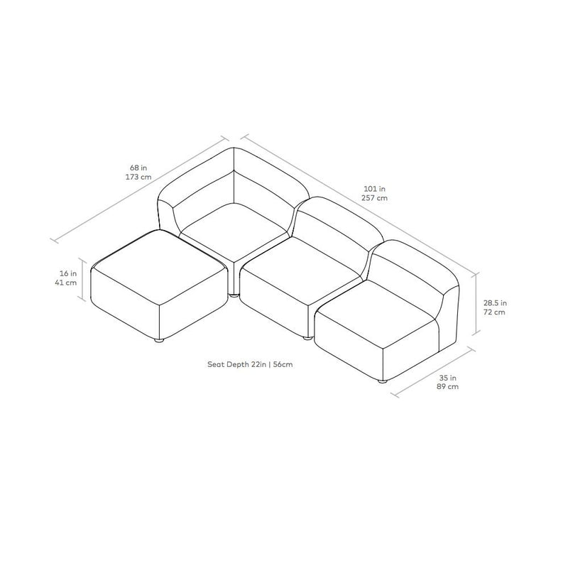 Circuit Modular 4 Piece Sectional Sofa Sofa Gus Modern 