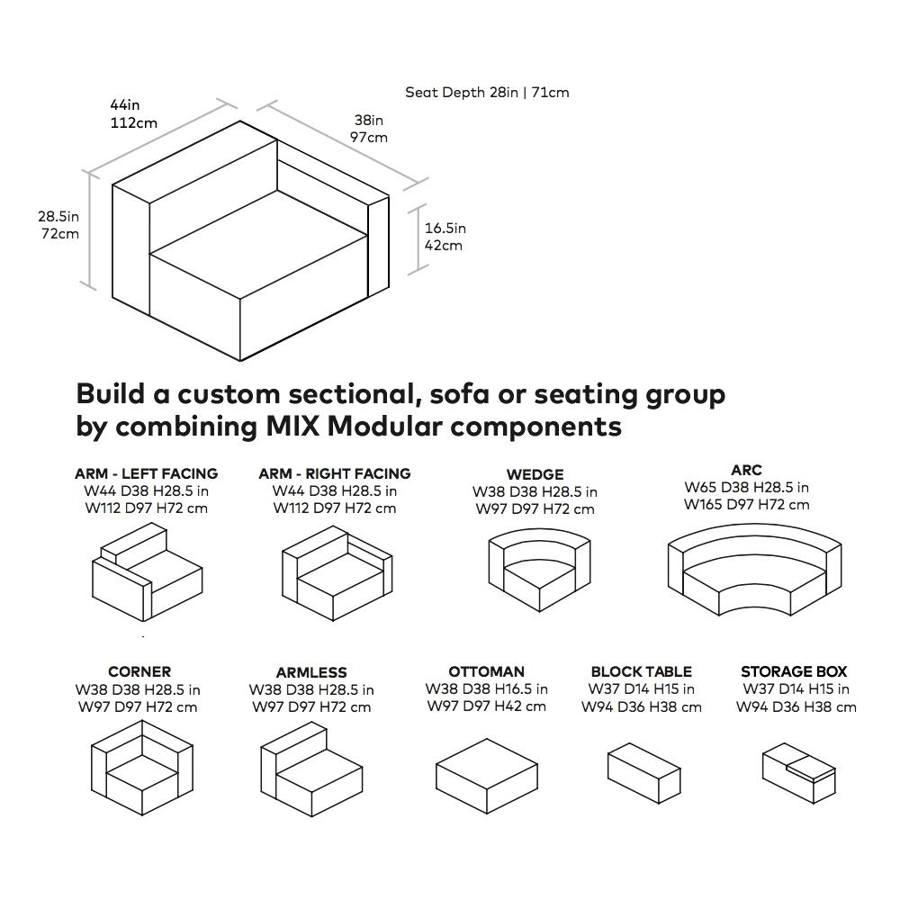 Mix Modular Arm Chair Sofa Gus Modern 