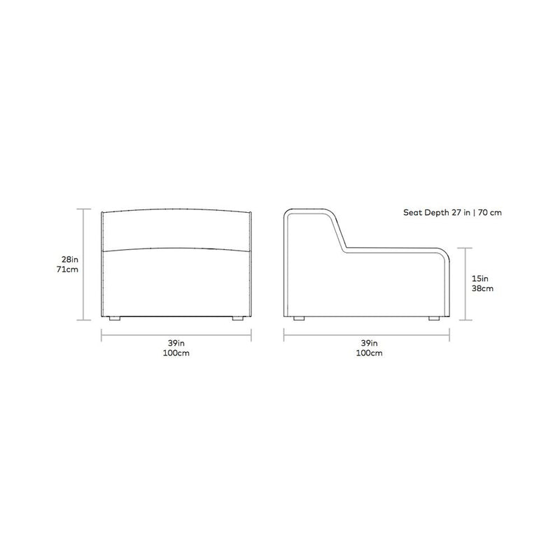 Nexus Armless Chair Chairs Gus Modern 