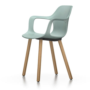 Hal Armchair Wood Side/Dining Vitra Ice Grey Natural oak with protective varnish glides for carpet