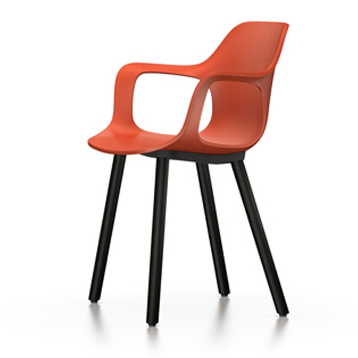 Hal Armchair Wood Side/Dining Vitra Orange Dark oak with protective varnish glides for carpet