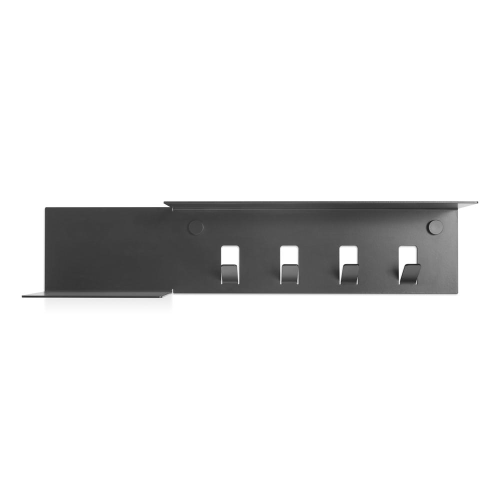 Hall Pass Wall Shelf with Hooks Coat Hooks BluDot Black 