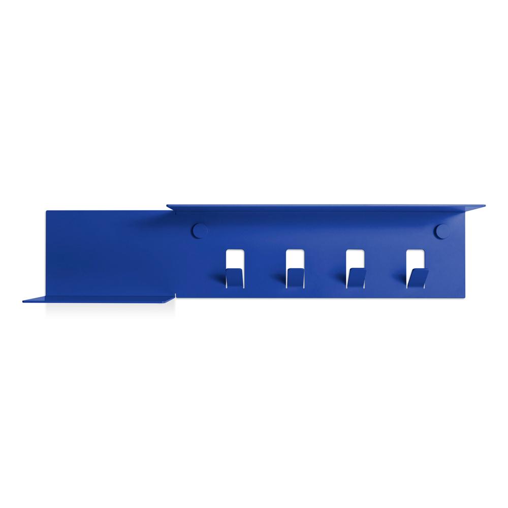 Hall Pass Wall Shelf with Hooks Coat Hooks BluDot Cobalt 