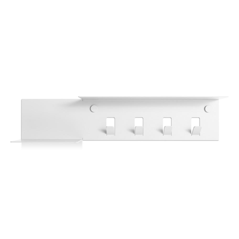 Hall Pass Wall Shelf with Hooks Coat Hooks BluDot White 