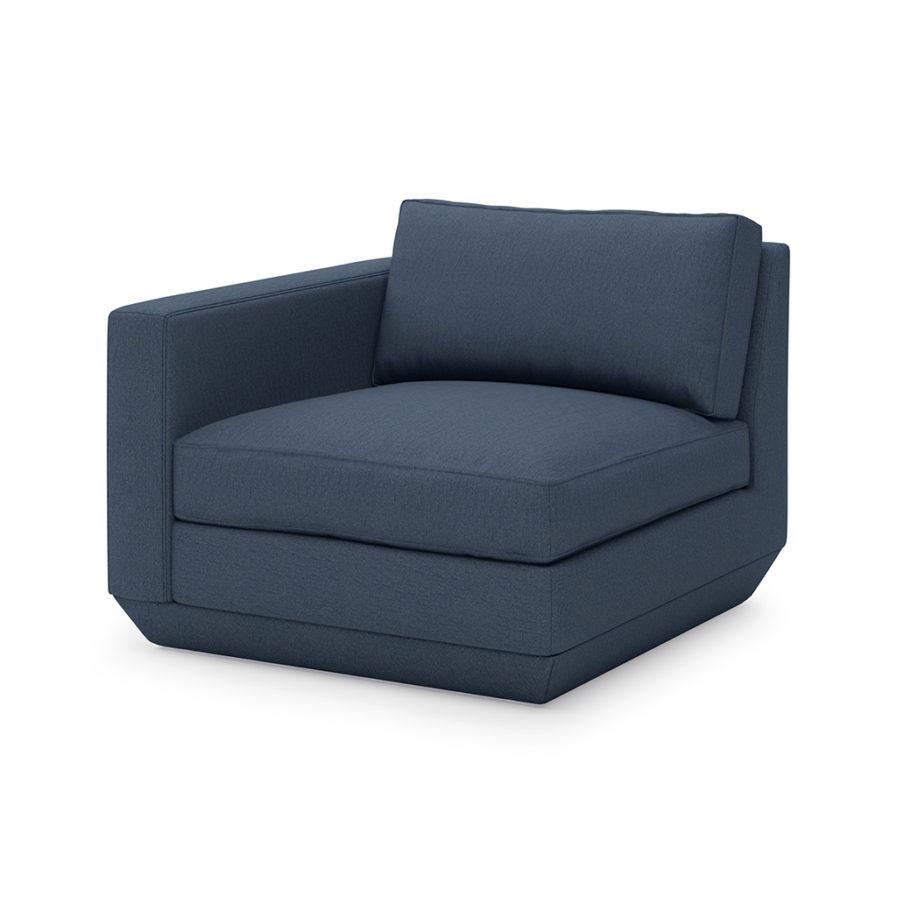 Podium Arm Left Chair Gus Modern Hanson Navy 