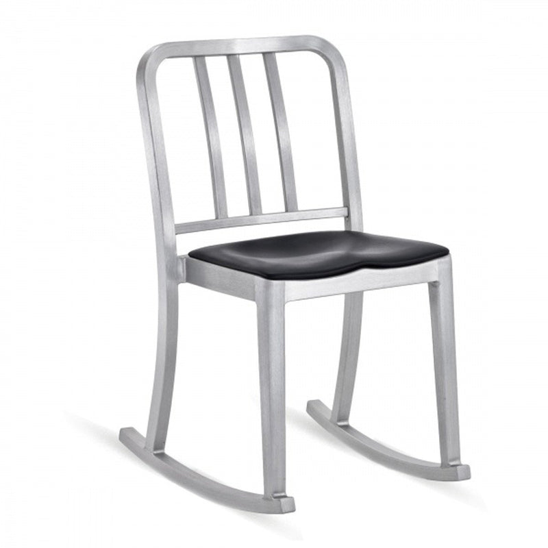 Emeco Heritage Rocker Armless rocking chairs Emeco Brushed Black Vinyl Seat Pad + $150.00 