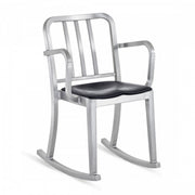 Heritage Rocking Armchair rocking chairs Emeco Brushed Black Vinyl Seat Pad + $150.00 