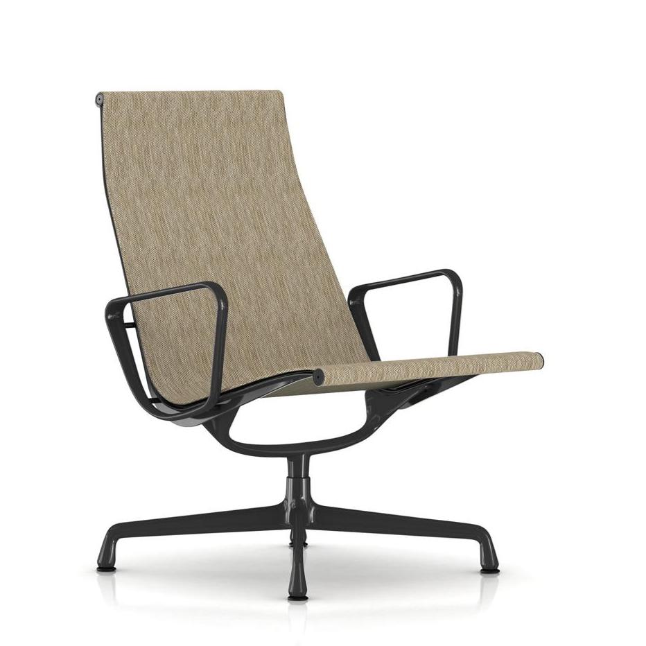 Eames Outdoor Aluminum Lounge Chair Outdoors herman miller Graphite Satin Base/Frame Jute Outdoor Weave Fabric 