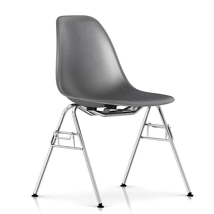 Eames Molded Fiberglass Side Chair with Stacking Base Side/Dining herman miller Default Title 