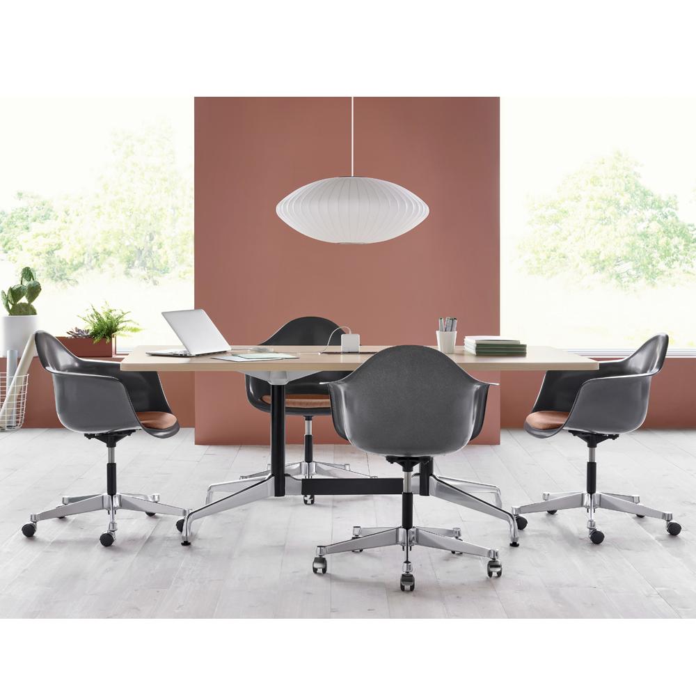 Eames Molded Upholstered Armchair with Task Base task chair herman miller 