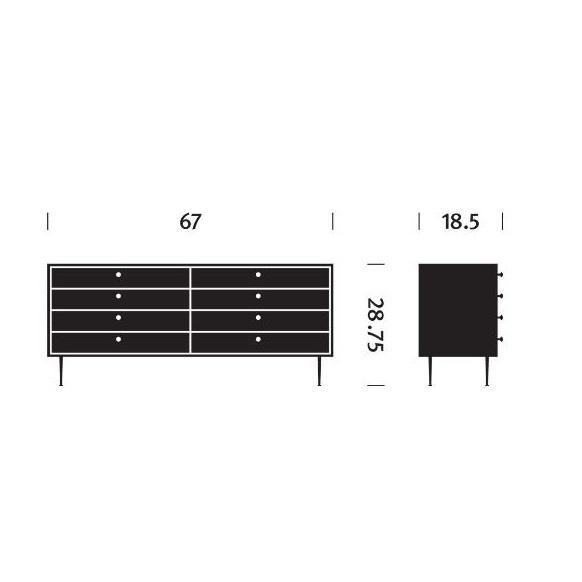 Nelson Thin Edge Double Dresser storage herman miller 