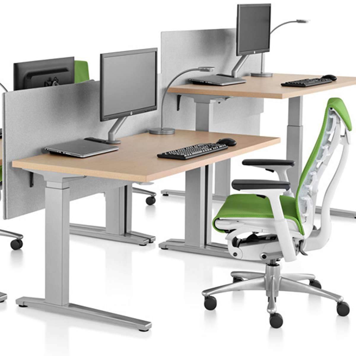 Renew Sit-to-Stand Rectangular Table with C-Foot Desk herman miller 