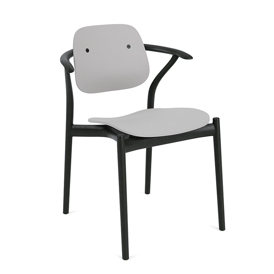 Iquo Chair Armchair with Plastic Seat & Back Side/Dining Knoll Light Grey 