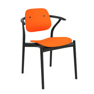 Iquo Chair Armchair with Plastic Seat & Back Side/Dining Knoll Red Orange 