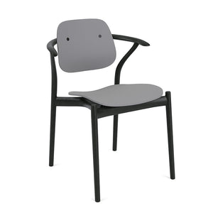Iquo Chair Armchair with Plastic Seat & Back Side/Dining Knoll Dark Grey 