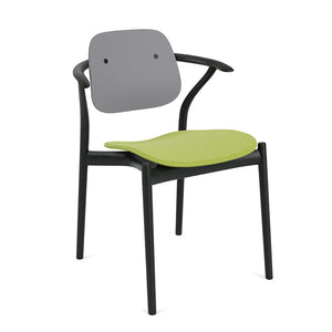 Iquo Chair Armchair with Upholstered Seat & Plastic Back Side/Dining Knoll 