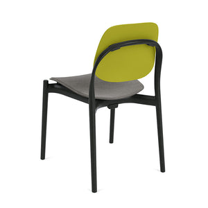 Iquo Chair Armless with Upholstered Seat & Plastic Back Side/Dining Knoll 