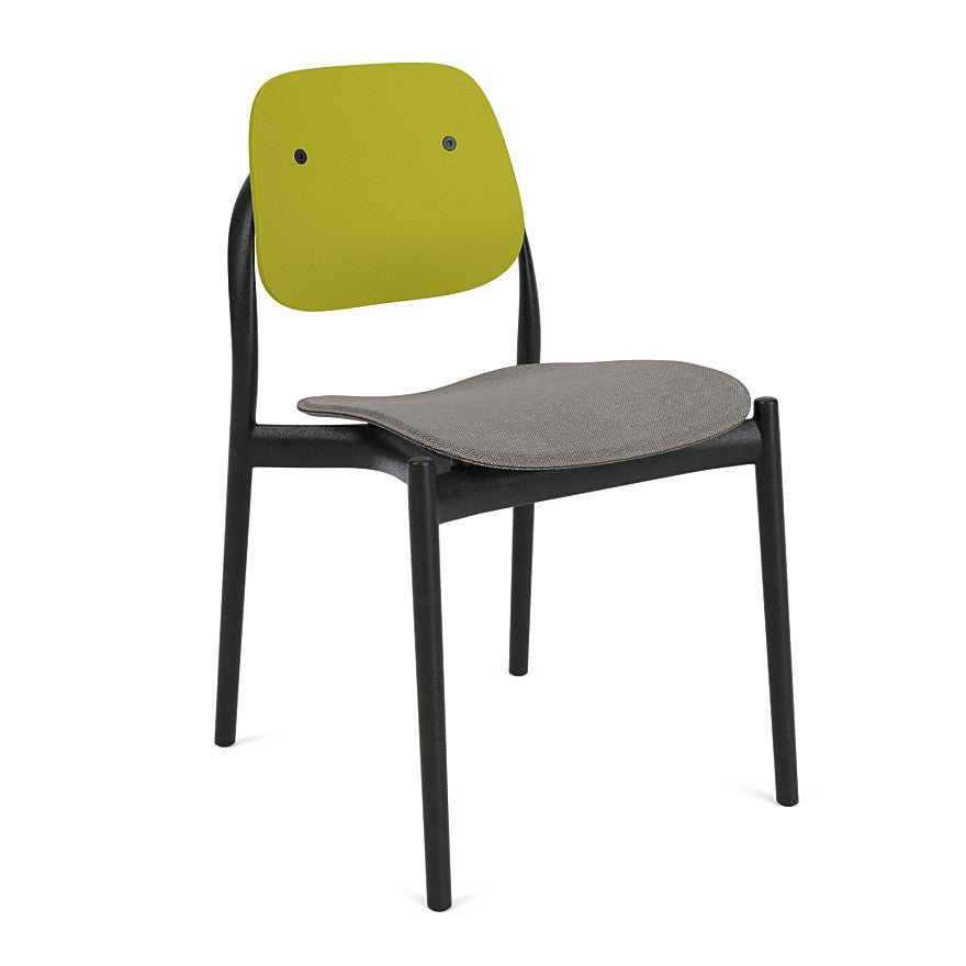 Iquo Chair Armless with Upholstered Seat &amp; Plastic Back Side/Dining Knoll 