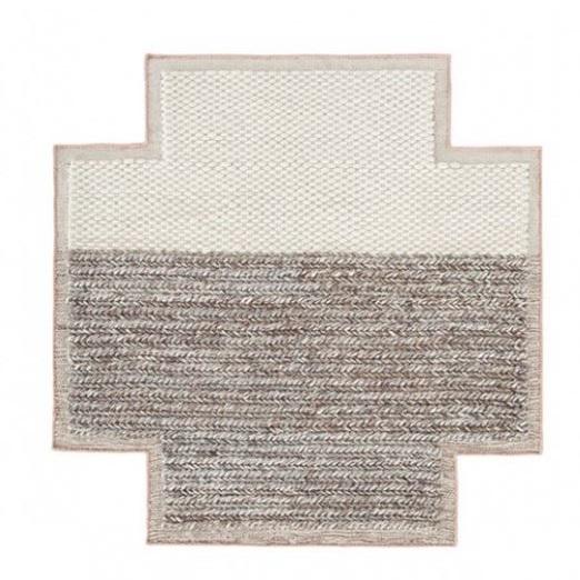 Mangas Space Square Plait Rug Rug Gan Ivory - 5’3" x 5’3" 