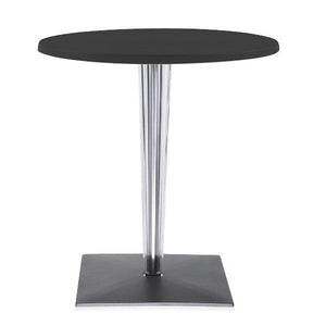Toptop Pleated Leg & Base - Laminated Top table Kartell Square 27.5" Black Round Top