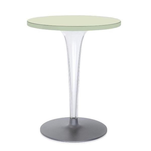 Toptop Pleated Leg &amp; Base - Laminated Top table Kartell Round 23.625&quot; Green Round Top