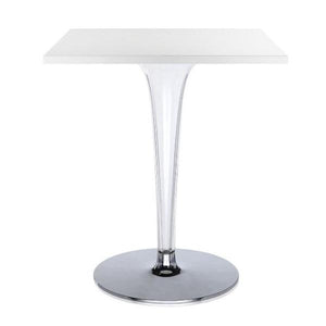 Toptop Pleated Leg & Base - Laminated Top table Kartell Round 23.625" White Square Top