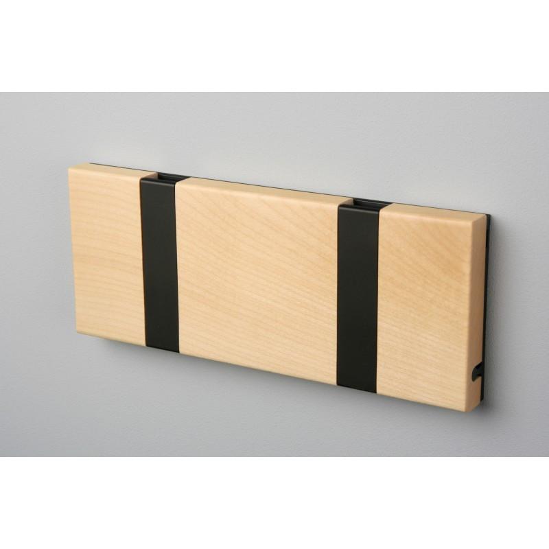 Knax Horizontal Wood Coat Hook Coat Hooks Loca maple lacquer 2 hook Black