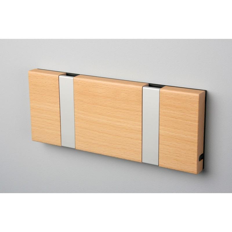 Knax Horizontal Wood Coat Hook Coat Hooks Loca beech lacquer 2 hook Aluminum