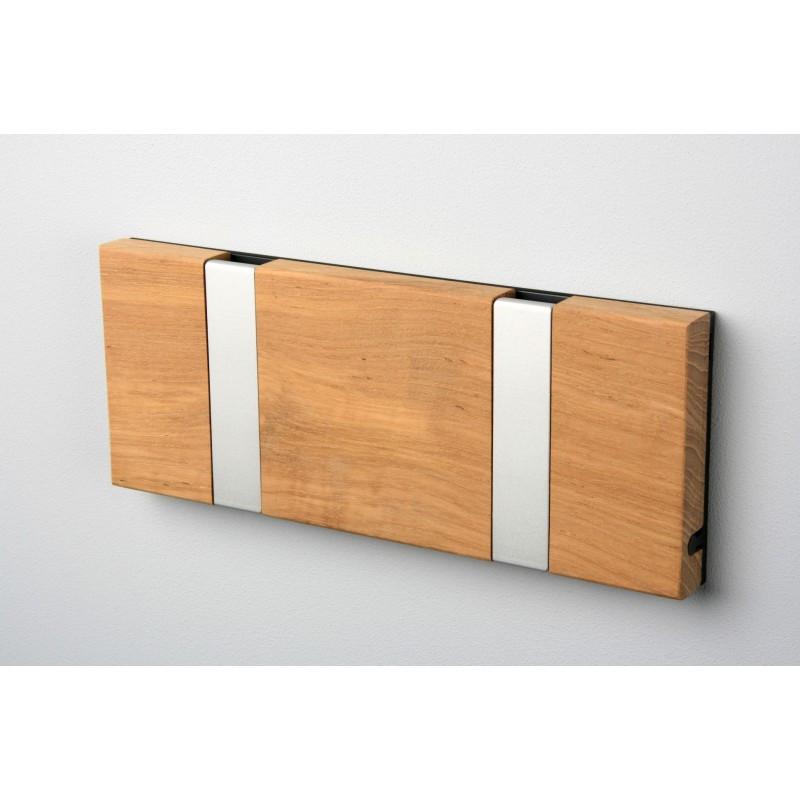 Knax Horizontal Wood Coat Hook Coat Hooks Loca teak untreated 2 hook Aluminum