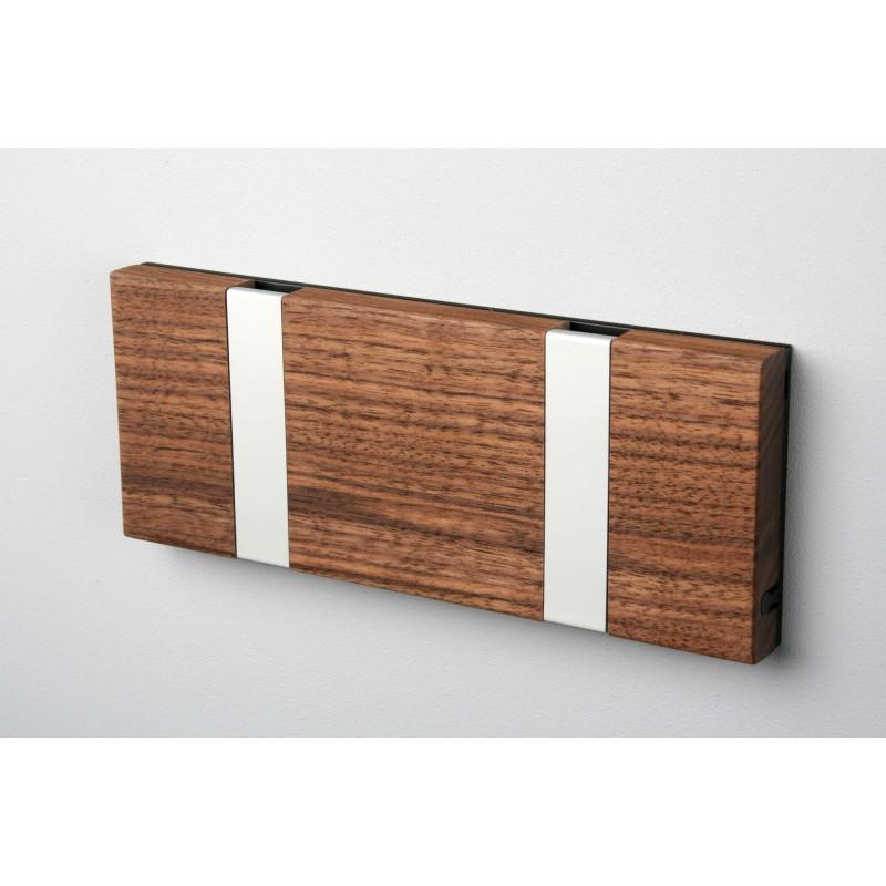 Knax Horizontal Wood Coat Hook Coat Hooks Loca walnut oiled 2 hook Aluminum