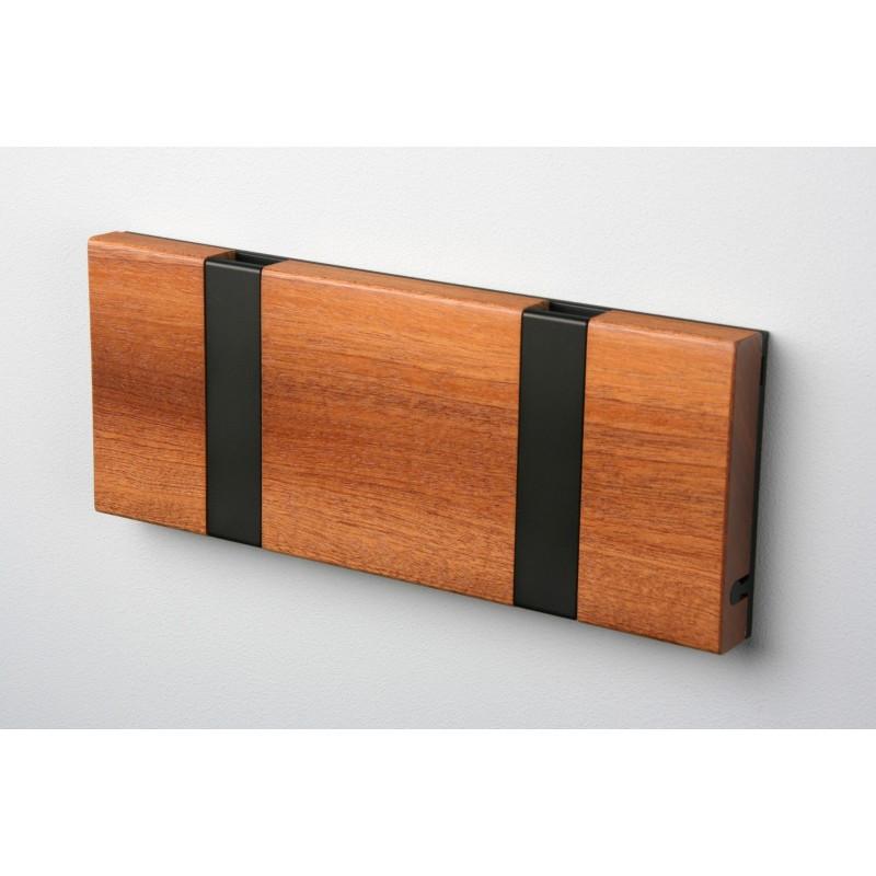 Knax Horizontal Wood Coat Hook Coat Hooks Loca mahogany lacquer 2 hook Black