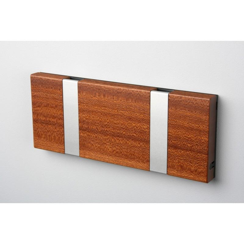 Knax Horizontal Wood Coat Hook Coat Hooks Loca mahogany lacquer 2 hook Aluminum