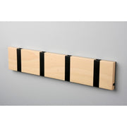Knax Horizontal Wood Coat Hook Coat Hooks Loca beech lacquer 4 hook Black