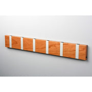 Knax Horizontal Wood Coat Hook Coat Hooks Loca cherry lacquer 6 hook Aluminum
