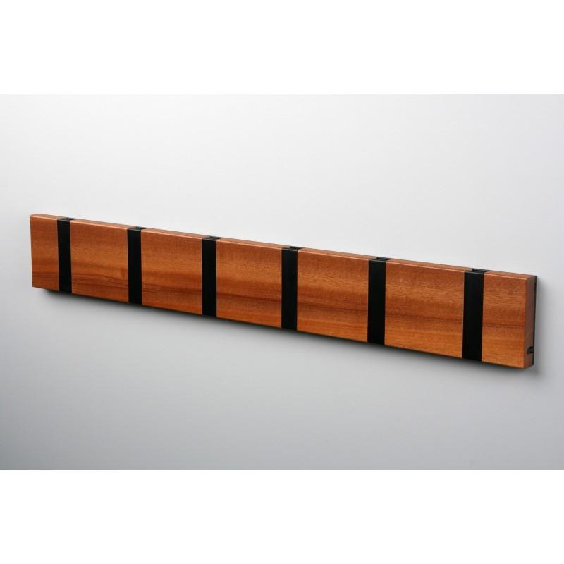 Knax Horizontal Wood Coat Hook Coat Hooks Loca mahogany lacquer 4 hook Black