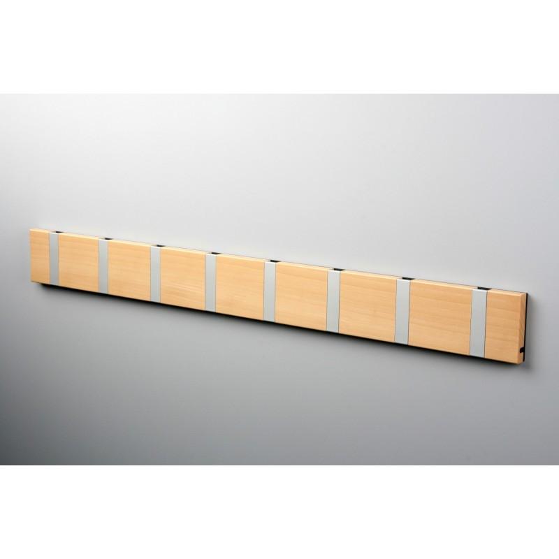 Knax Horizontal Wood Coat Hook Coat Hooks Loca beech lacquer 8 hook Aluminum