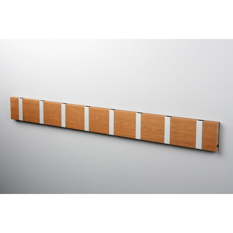 Knax Horizontal Wood Coat Hook Coat Hooks Loca teak untreated 8 hook Aluminum